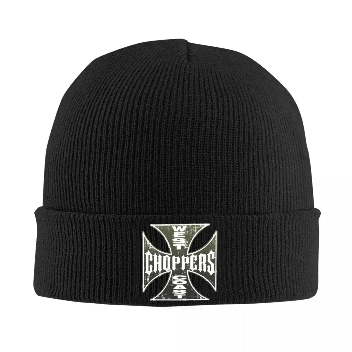 West Coast Iron Cross -Choppers Beanie Hats Bonnet Hats Men Women Unisex Retro Gym Skullies Beanies Autumn Design Warm Soft Caps