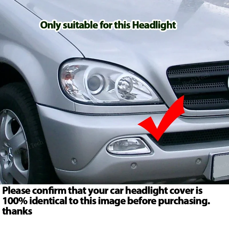 Car Headlamp Cover Headlight Lens Glass Cover Lampshade Bright Shell Lens Covers For Mercedes-Benz ML Class W163 1998-2005