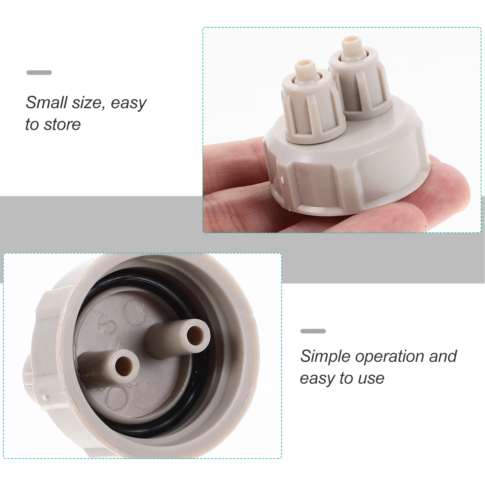 

2pcs CO2 Bottle Cap for Fish Tank Aquarium DIY System ABS Plastic Air Pump Accessory Sealed Securely Easy to Use