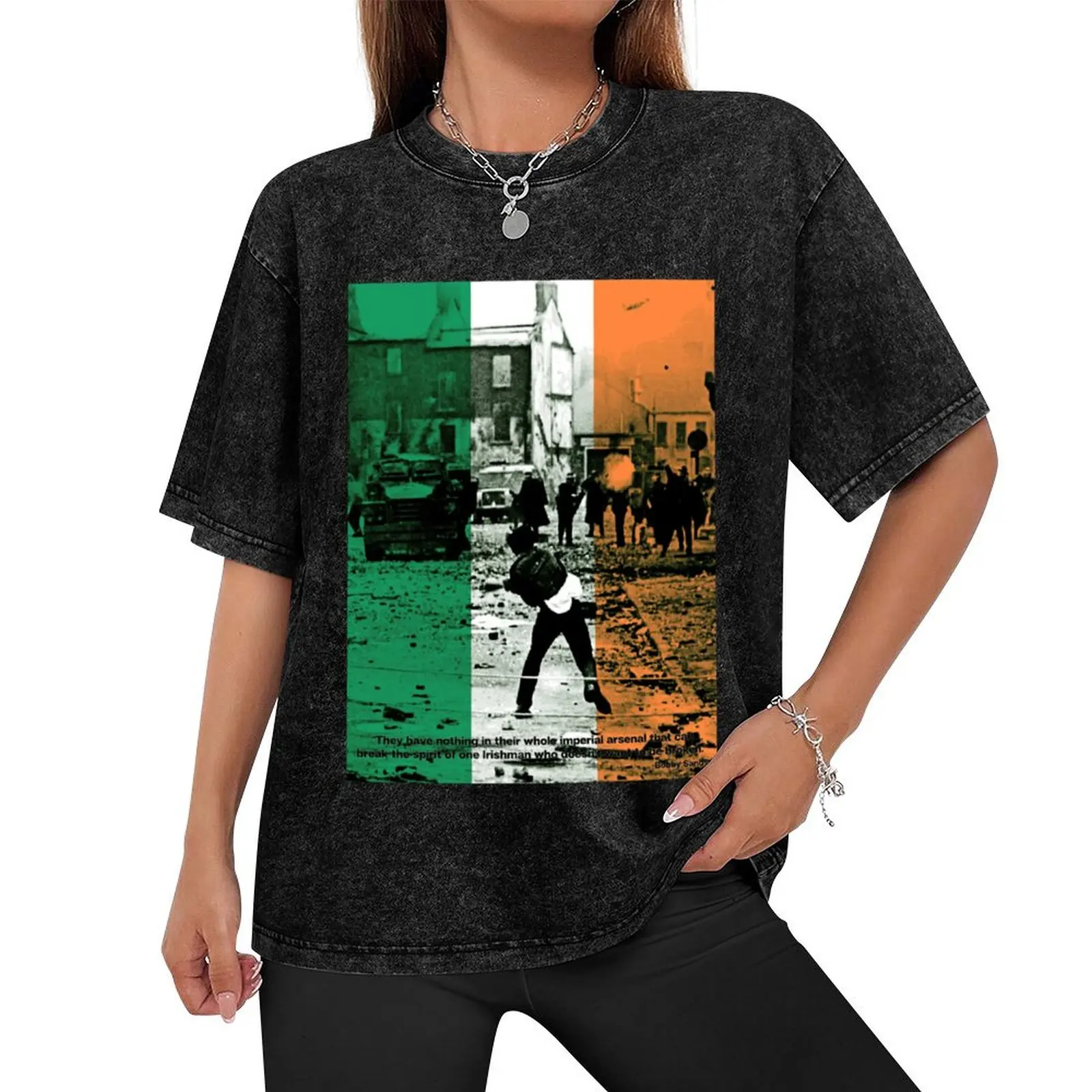 Bobby Sands - An Irishman who doesnt want to be broken. T-Shirt cute tops Man t-shirt cotton graphic tees mens tall t shirts