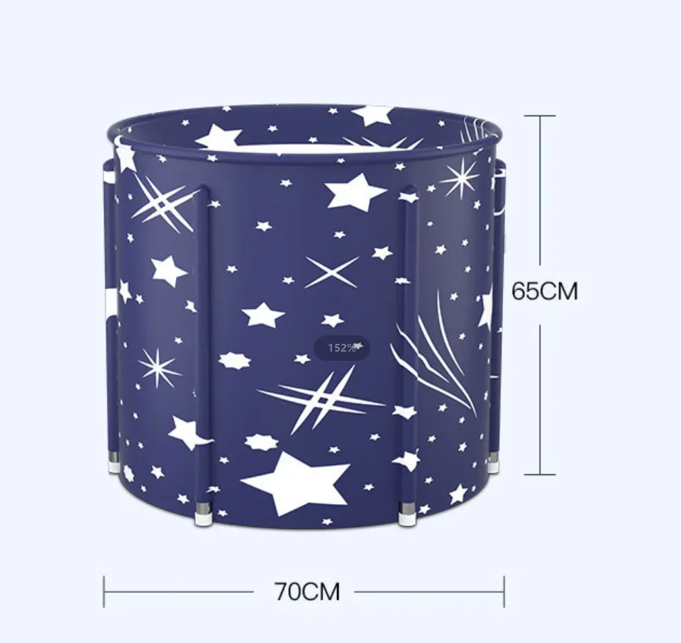 

A Portable Foldable Bathtub Bucket Dia70CM and Large Capacity Bathroom Ice Bath Winter Summer Shower for Adult Baby Swimming