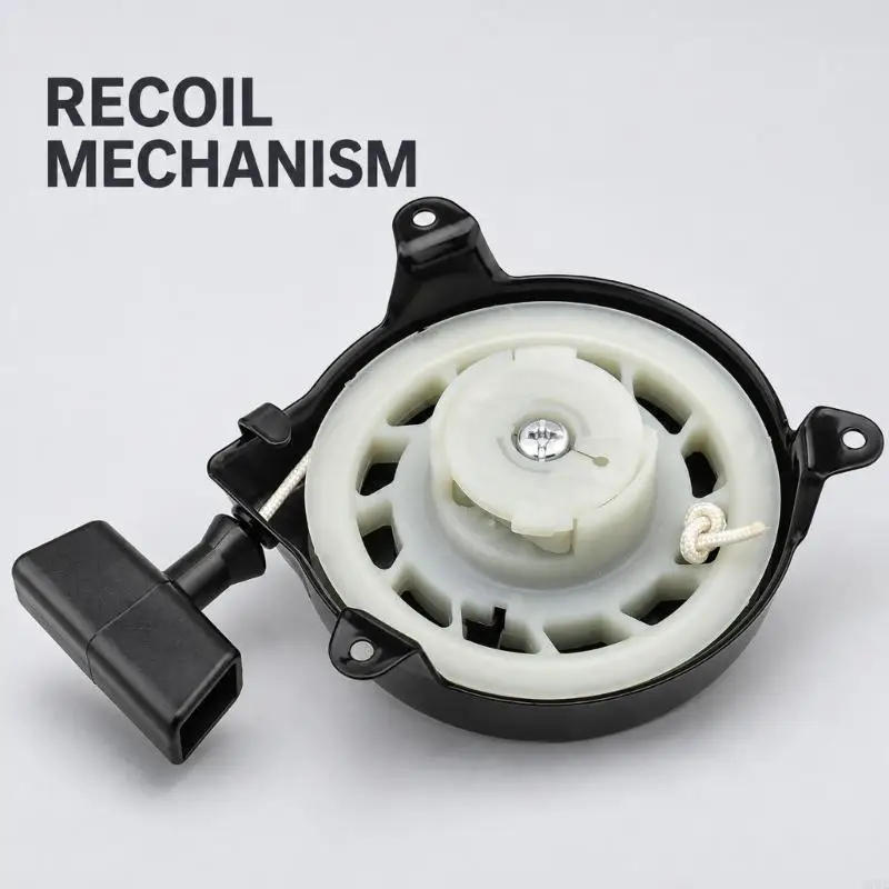 M76E Black Pull Starter Assembly with T-Handle & Fiber Pull Cord for Lawn Mower