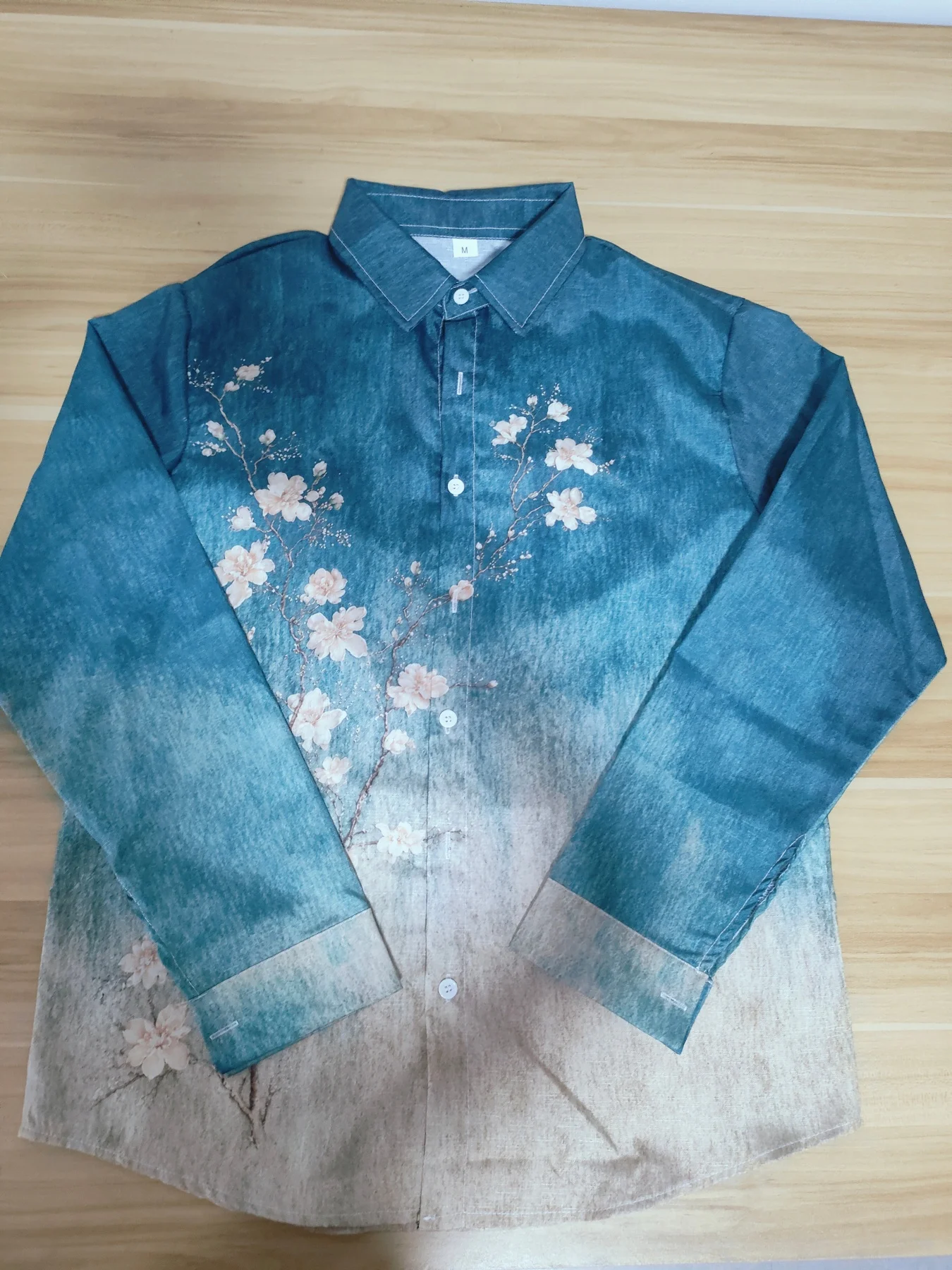 Men Sport Casual Single-Breasted Shirt Luxury Turn-Down Collar Long Sleeves Tees Pattern Printed Daily Street Button-Down Tops