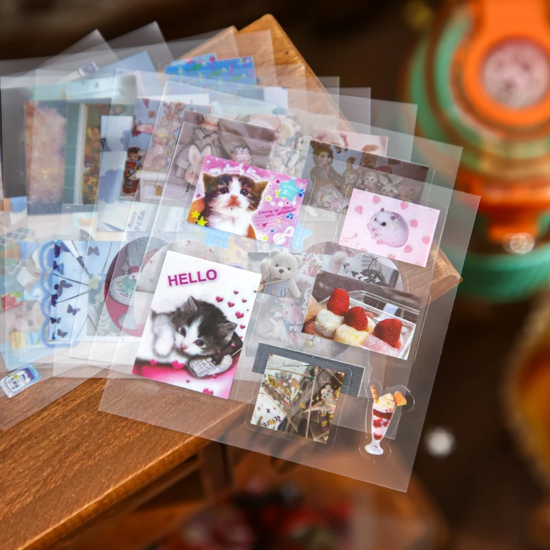 100Pcs/Box Ancient Treasures Die-Cut Sticker Gift Box with Adhesive Backing Vintage Retro Sticker & Memo Journal Set view 5