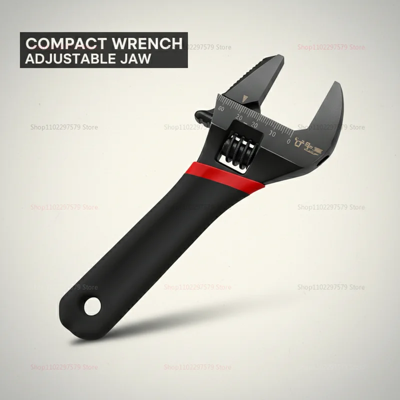 

Компактный мини-ключ с короткой ручкой 6/8 дюймов, регулируемый, для ремонта сантехники и труб большого диаметра