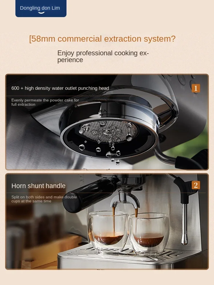 Donlim7400 Macchina per caffè espresso Cold Brew Piccoli elettrodomestici schiuma di latte concentrata integrata completamente semiautomatica