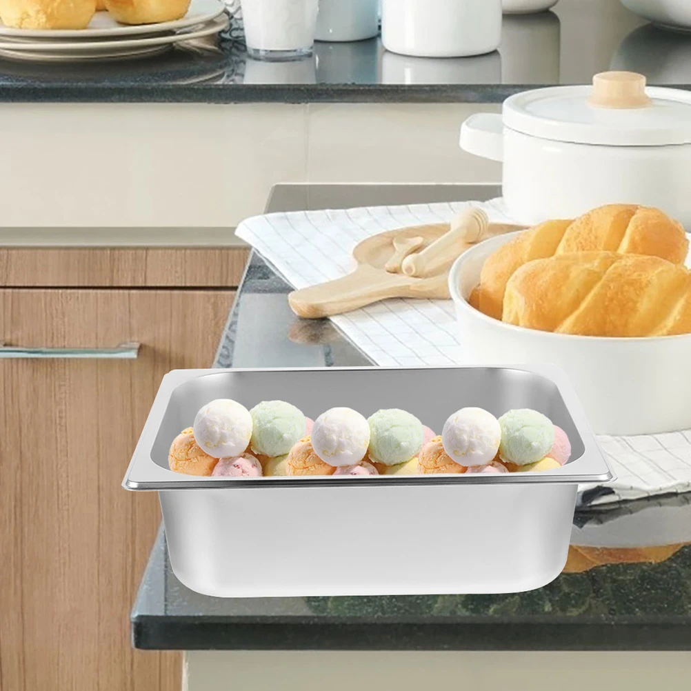 

Large Capacity Pot for Party Buffet Food Buffet Food Plate Containers Tray Ice Cream Tub Stainless Steel Plates Holder