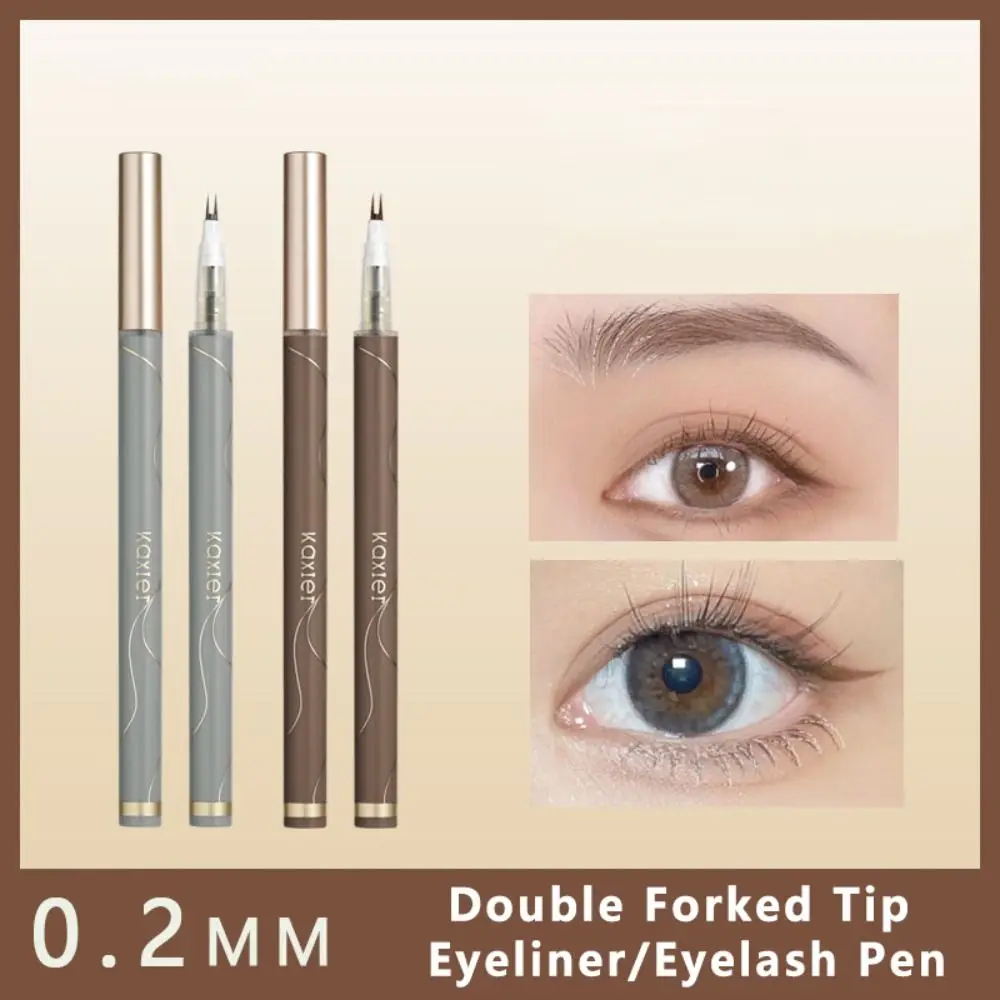 Non-smudge Double Forked Eyeliner Quick Dry Long Lasting Under Lash Pencil Smooth 2 Fork Tip Lower Eyelash Pen Eye Makeup Tool