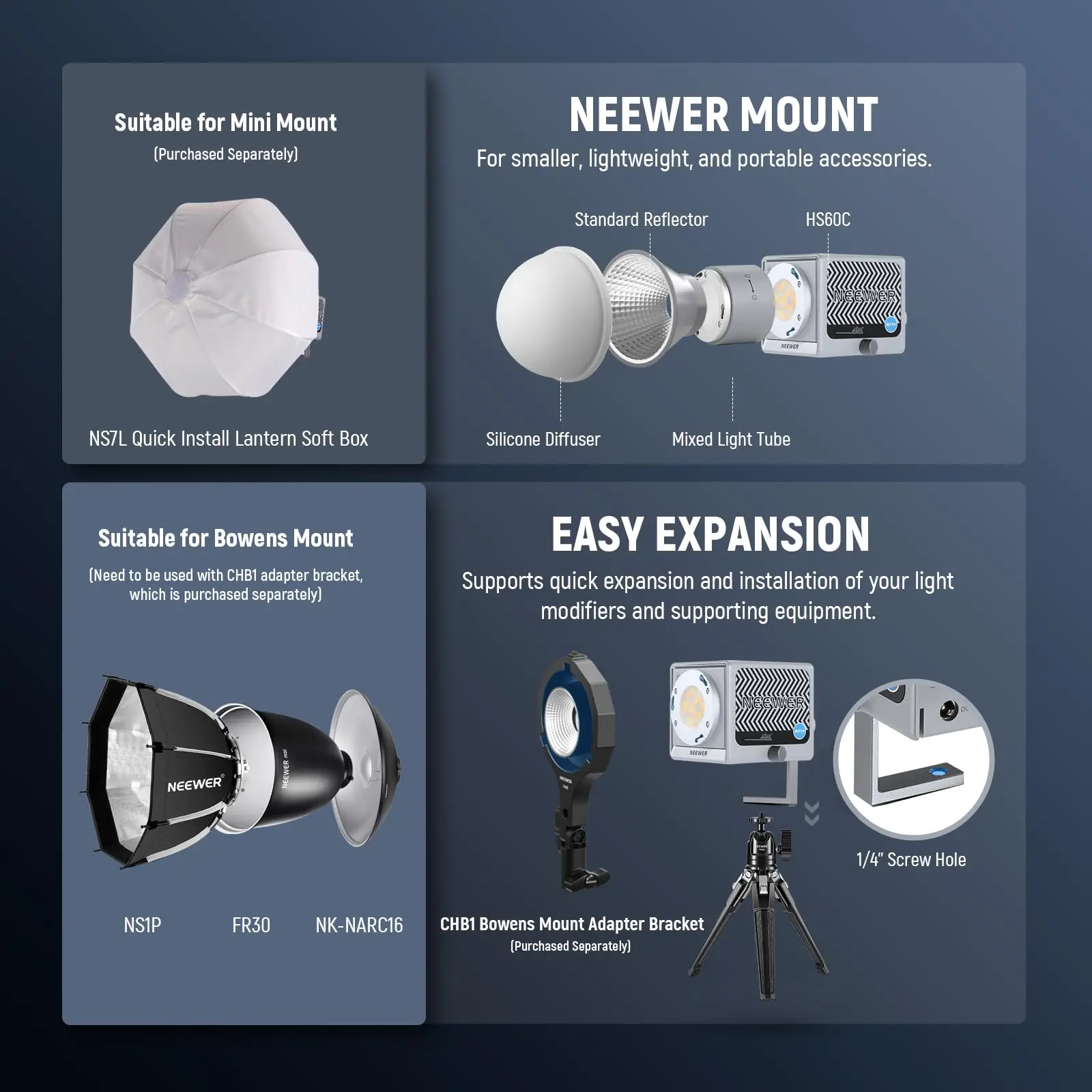 Neewer 60w portátil rgb led luz de vídeo portátil luz de preenchimento app/2.4g/controle do painel cri97 + regulável cob iluminação de saída contínua