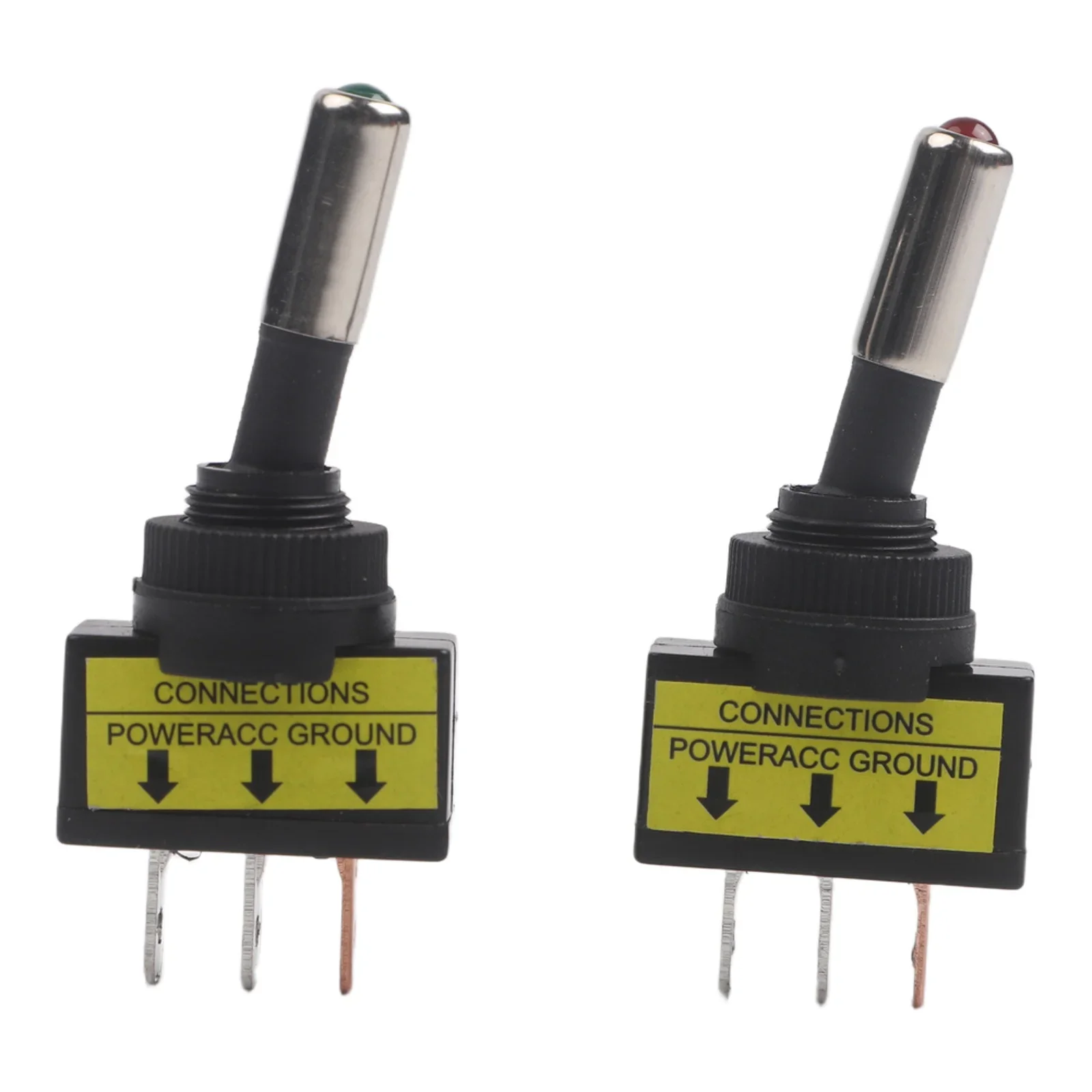 2PCS 12mm SPST LED For Toggle Switch For 12V DC Automotive Marine Electrical Wiring ASW-15D 2Position 3Pin On Off Function