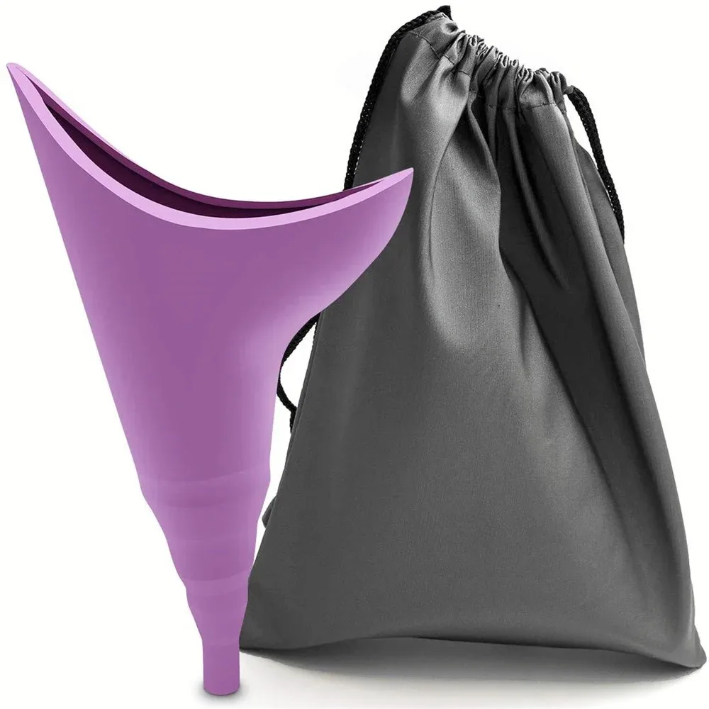 Ladies portable outdoor emergency standing urinal female silicone urinal Adult Piss Urine Bags For Car Travel Camping Pee Handy