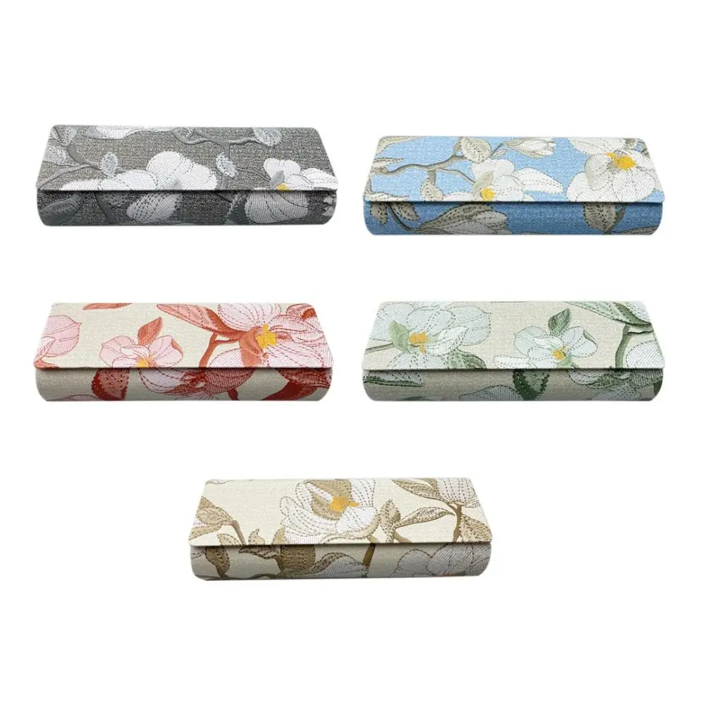 Protective Cover Chinese Style Embroidery Glasses Box Portable Multifunctional Myopia Glasses Case Sunglasses Organizer Students
