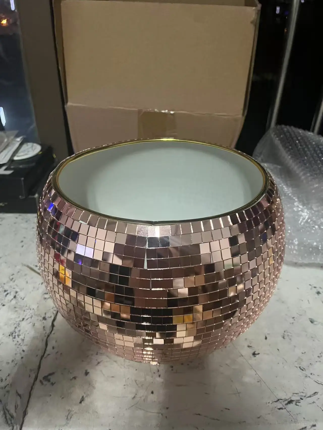 In Stock Disco Ball KTV Disco Christmas Mirror Ice Bucket Sparkling Ice Chest Champagne Bucket Insulated Ice Bucket