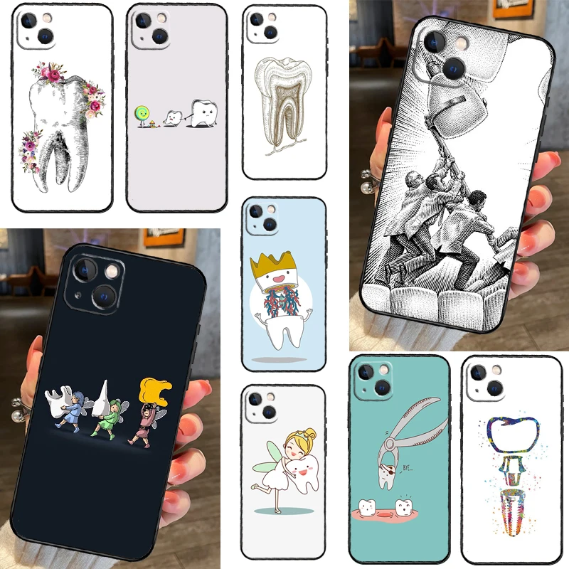 Dentist Dental Teeth Tooth Doctor Case For iPhone 16 14 15 Pro Max 12 13 Mini 11 15 Pro Max Plus X XS Max XR Cover