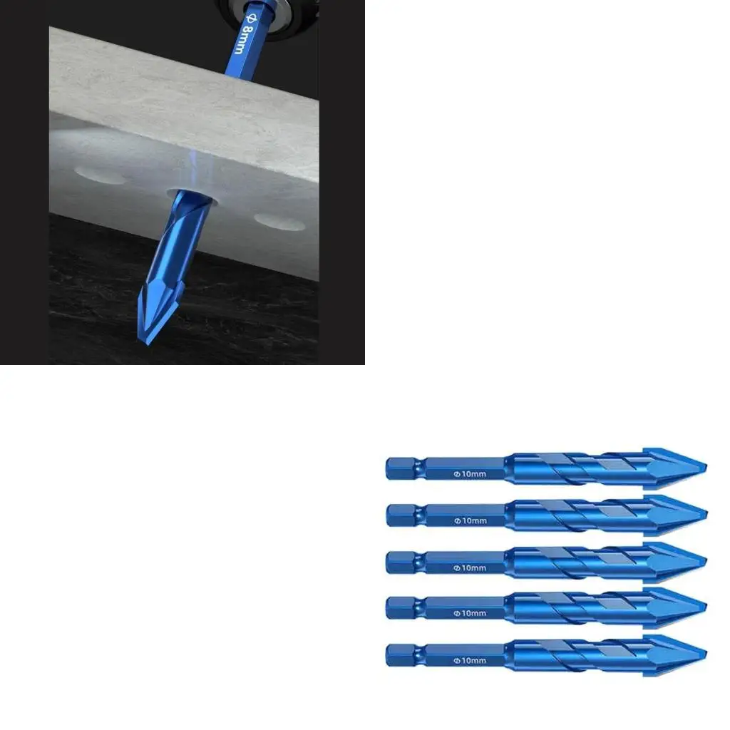 

652F Hexagonal Shank High Hardness Skewed Head Eccentric Drill 6/8/10/12mm Suitable for Drills Glass Brick Cement Tile