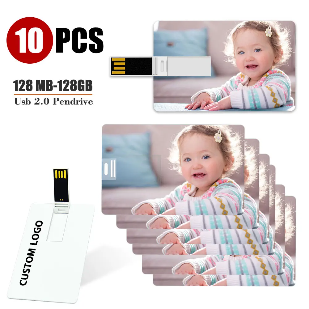 

10 pcs/ lot Key Bank Card USB Flash Drive 128gb 64gb 32gb pendrive credit card memory stick usb2.0 U disk