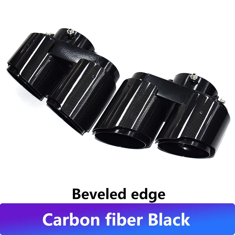 1 paar 2 stuks voor 2019-2025 BMW X5 X6 G05 G06 uitlaatpijp upgrade carbon fiber zwarte quad outlet demper uitlaatmondstuk
