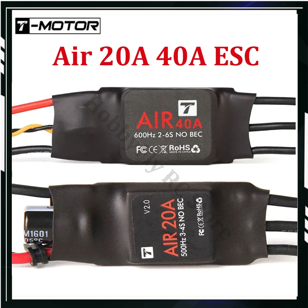 T-MOTOR AIR Series ESC Air 20A 40A NO BEC Brushless ESC Air40A Air20A Regolatore elettronico di velocità per multicottero