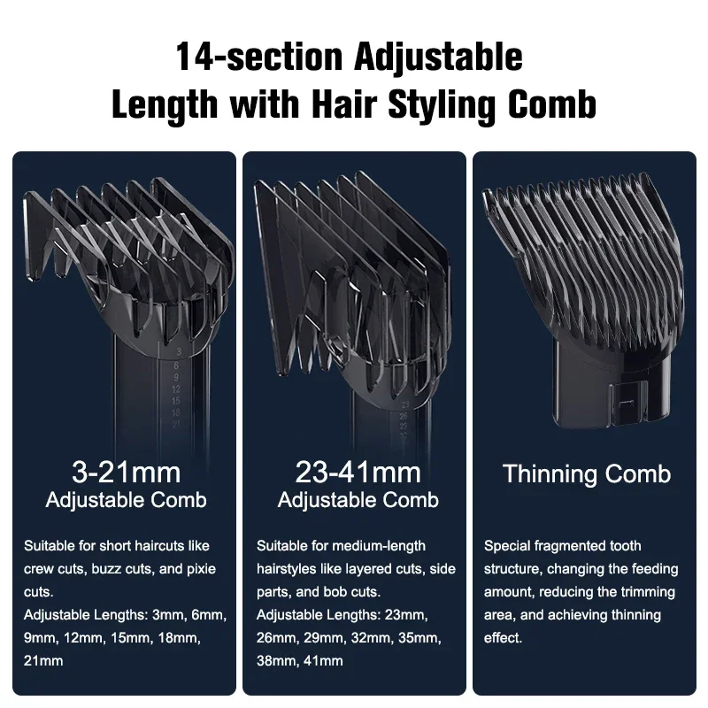 Xiaomi Mijia เครื่องตัดผม IPX7กันน้ำเครื่องตัดผมชายไร้สายแบบมืออาชีพ