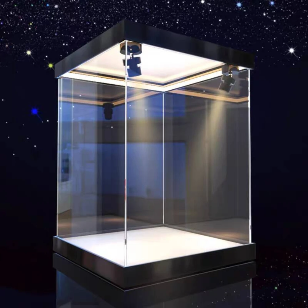 

Acrylic Display Case with Light w/h Door Assemble Storage Box Organizer Dustproof Showcase for Toy/Collectibles/Figure/Lego/Car
