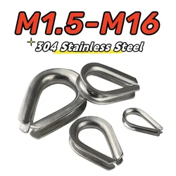 M1.5 M2 M3 M4-M16 304 Stainless Steel Wire Rope Protective Sleeve Triangular Chicken Heart Ring Cable Fixing Workpiece 1-10pcs