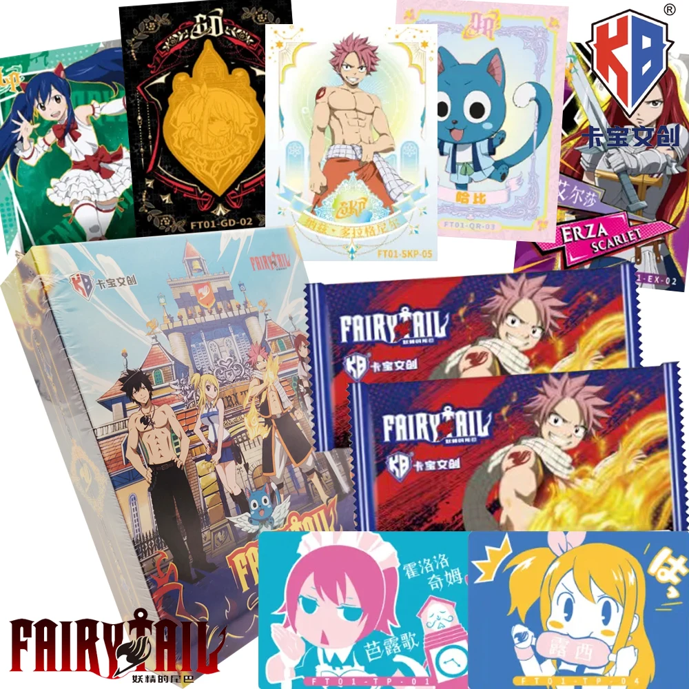 Official Kabao FAIRY TAIL Anime Collection Cards Natsu Gray Erza Lucy Magical Adventure Character Portrait Cards Children Gifts