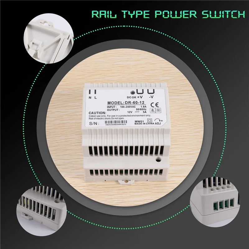 AD23-Din Rail Power Supply 60W 12V Ac Dc Converter Dr-60-12 Power Supply 12V 60W Kualitas Baik