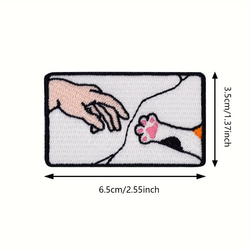 The Creation of Adam Cat Funny Meme Quote Embroidered Velcros Patch Morale Hook & Loop Badge for Tactical Molle Backpack, Jacket - view 6
