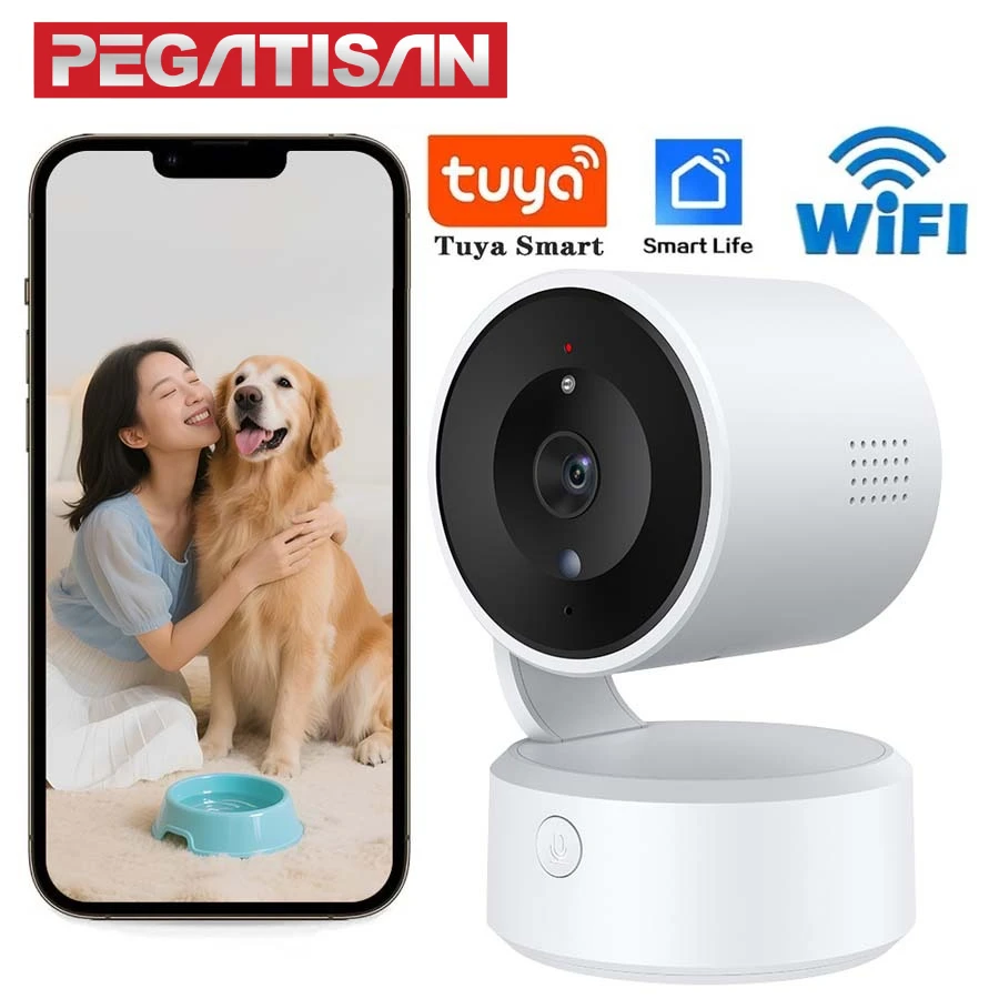 

PEGATISAN 5MP WIFI Tuya Camera Two Way Talk Indoor Baby Monitor 1080P 4X Zoom PTZ 360° Surveillance Cameras Smart Life
