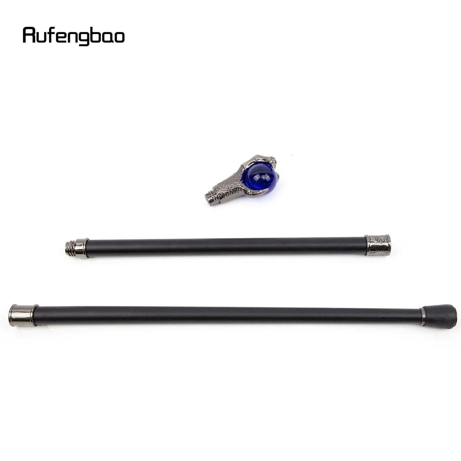 Dragon Claw Grasp Dark Blue Glass Ball Silver Walking Cane Fashion Decorative Walking Stick Cosplay Cane Knob Crosier 93cm