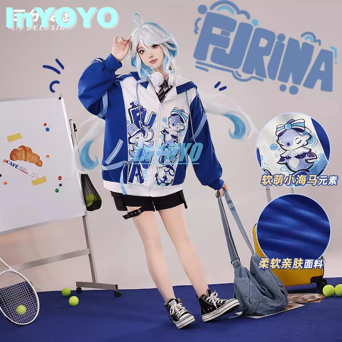 

InYOYO Xiao Zhongli Furina Scaramouche Cosplay Genshin Impact Costume Game Suit Juvenile Fashion Daily Wear Uniform Coat Top