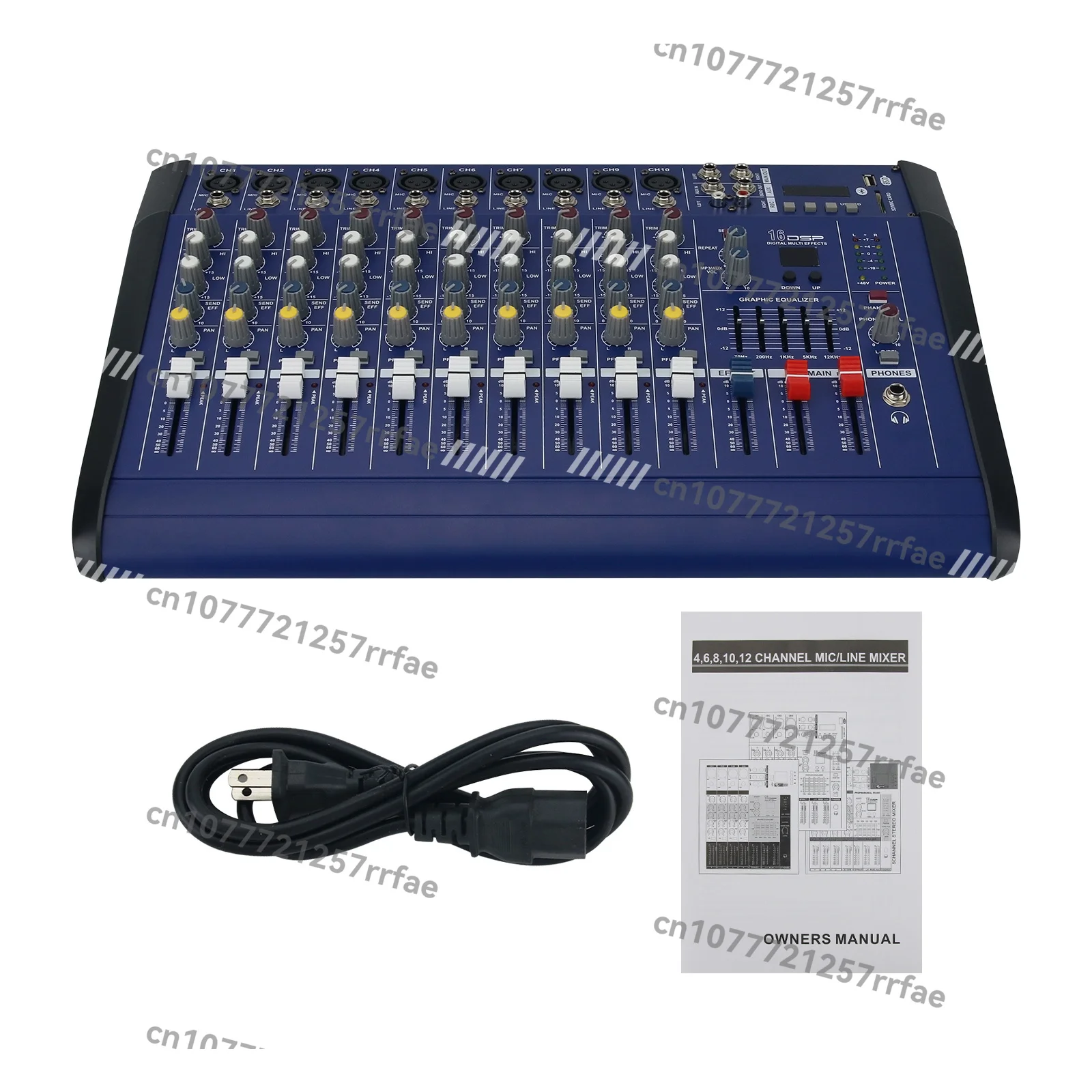 

2000 Watt 10-Channel Professional Power Mixer Power Hybrid Amplifier Audio Mixer