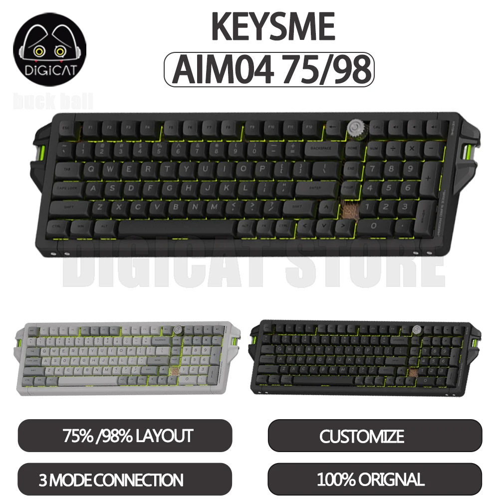 KEYSME AIM04 75 Mechanical Keyboard 3Mode USB/2.4G/Bluetooth Wireless Keyboard AIM04 98 Customized Keyboard Aim04 Keyboard Gift