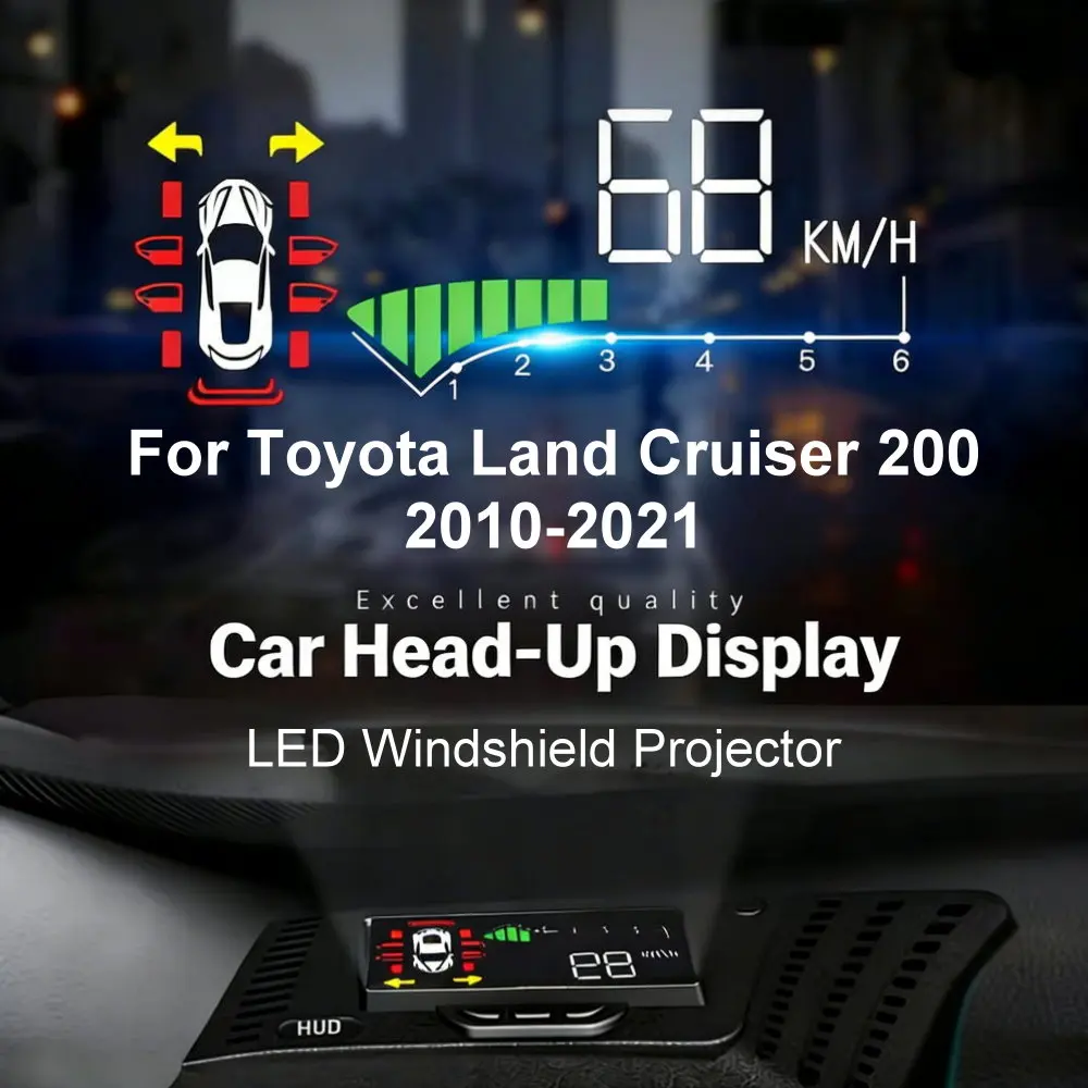 Car LED Projector For Toyota Land Cruiser LC 200 J200 V8 2016-2021 HUD Head-Up Display Windshield Driving Assistance Accessories view 2