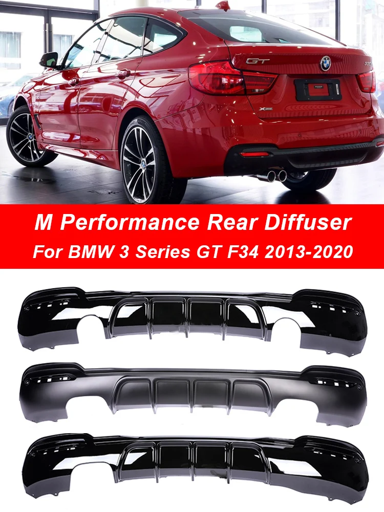 

For BMW 3 Series GT F34 2013-2020 Carbon M-Performance M Tech Back Lip Diffuser Bumper Splitter Rear Diffusor Black Refiting