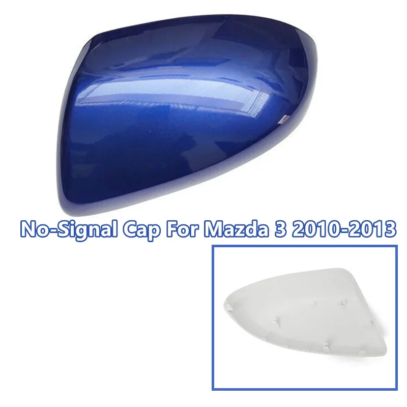 Dark Blue Left Driver Right Passenger Side Mirror Cover Mirror Frame Trim No-Signal Cap For Mazda 3 2010 2011 2012 2013