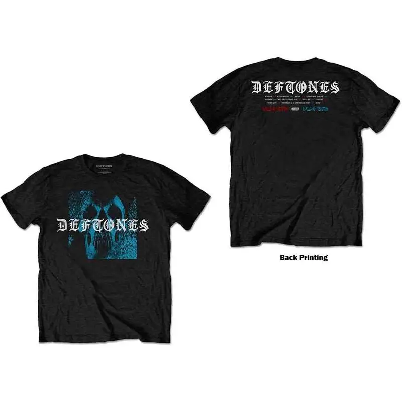 

Deftones T Shirt Static Skull Band Logo Official Mens Black S