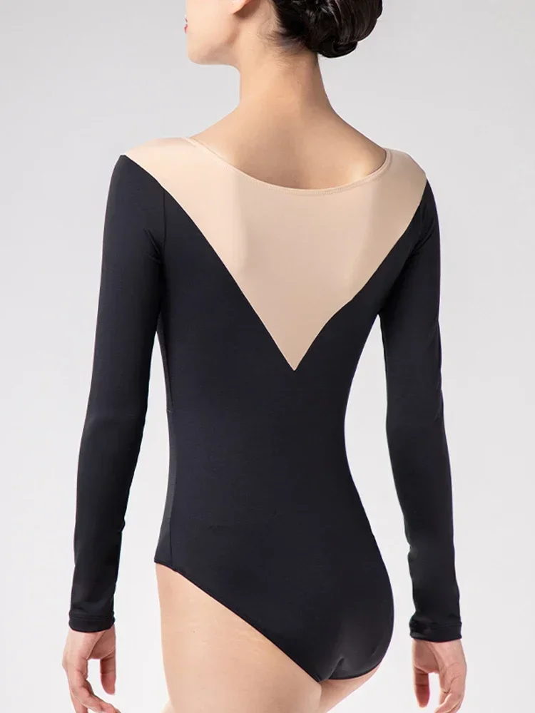 

Колготки танцевальная одежда тренировочная одежда балетные боди спортивная одежда учительское тело с длинными рукавами и глубоким V-образным вырезом для йоги