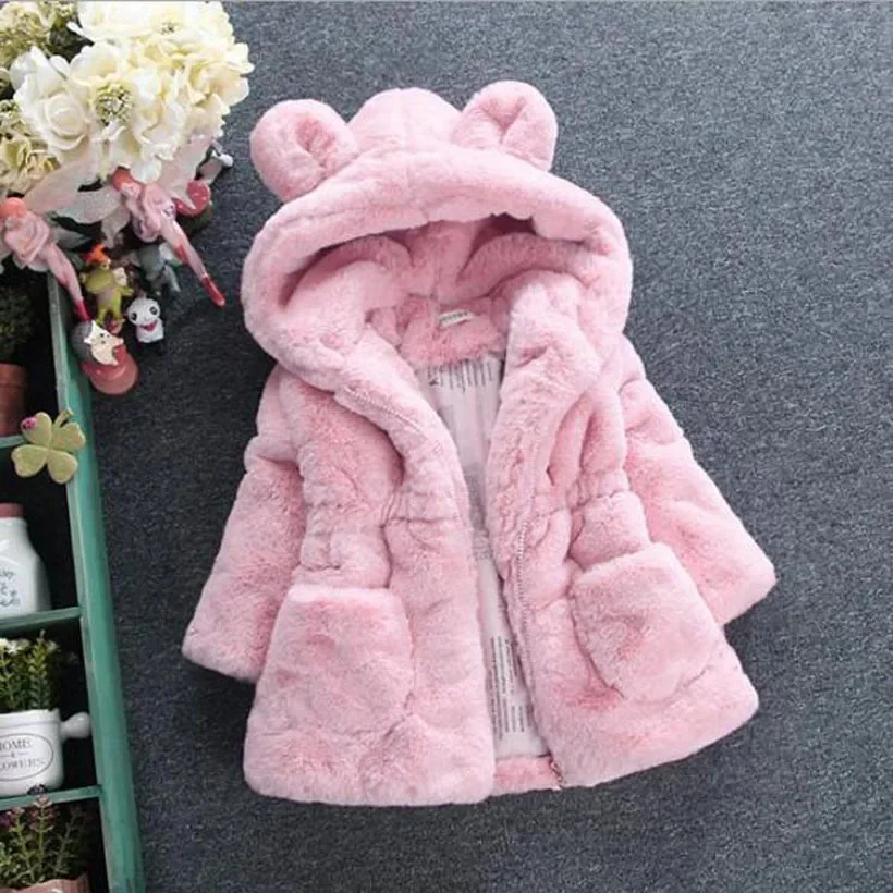 Coats Jackets Woolen Winter Coat For Girls Thick Child Outerwear Windbreaker Hooded Kids Clothes Manteau Fille Hiver