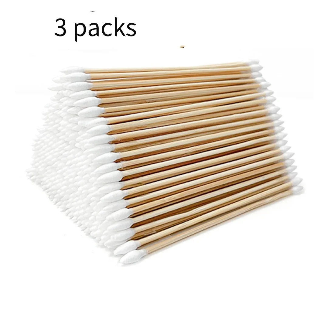 

100/300Pcs 6 Inch Long Cotton Swabs with Wooden Handles, tattoo Applicator for Cleaning, Cotton Sticks Oil Makeup