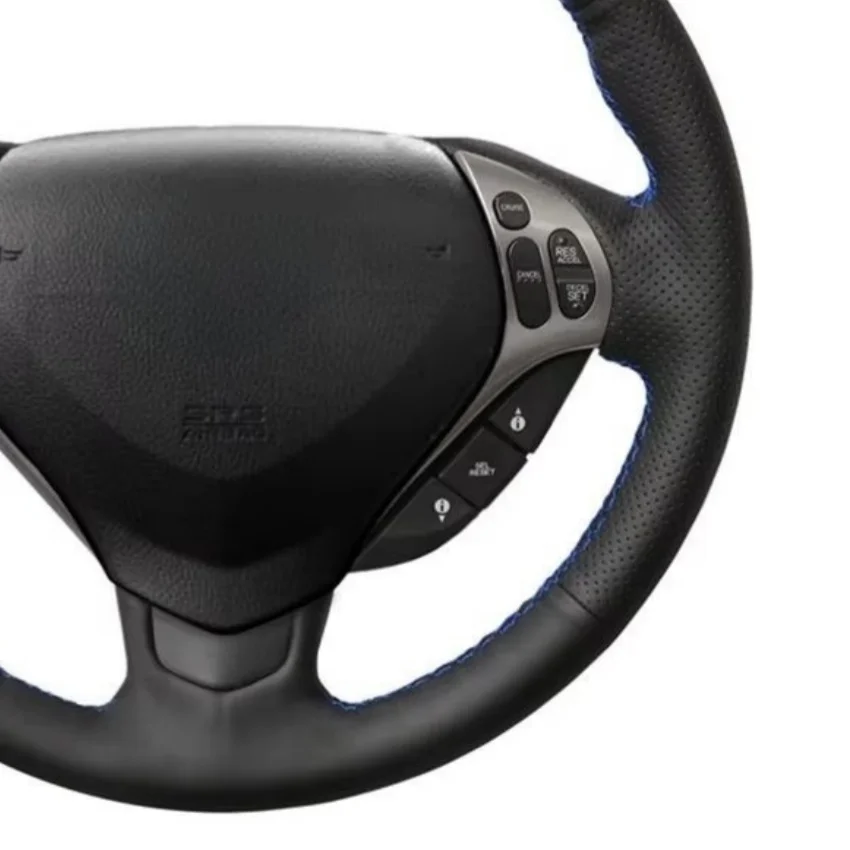 Black PU Artificial Leather For Acura TL 2007 TL Type-s 2007 Steering Wheel Cover Hand-stitched Car Steering Wheel Cover