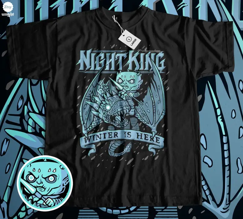 Unisex Night King Overlord Tee - Icy Sovereign, Winter Conqueror , Dark Monarch Top, Frost Warlord Gear, Legendary Saga Cotton