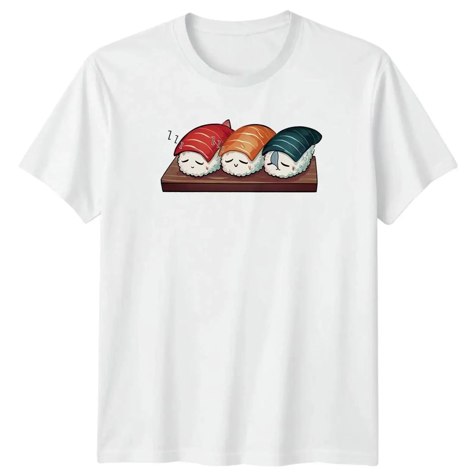 Just Some Sleepy Sushi Nigiri T-Shirt Kawaii Essen Japanisch Geschenk für Sie und Ihn Vintage Washed Unisex Leicht Stylisch