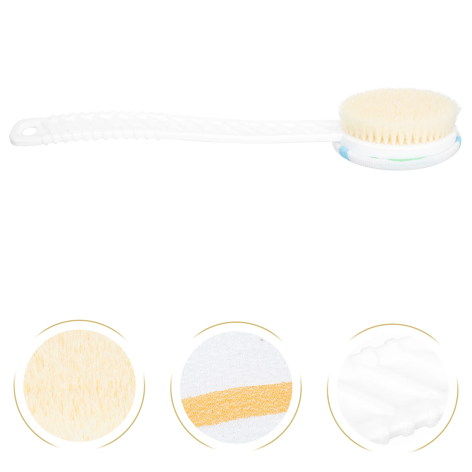 

1Pcs Durable Long Handle Bath Brush Double Head Exfoliating Shower Body Scrubber Back Itch Relief Massager Shower Brush