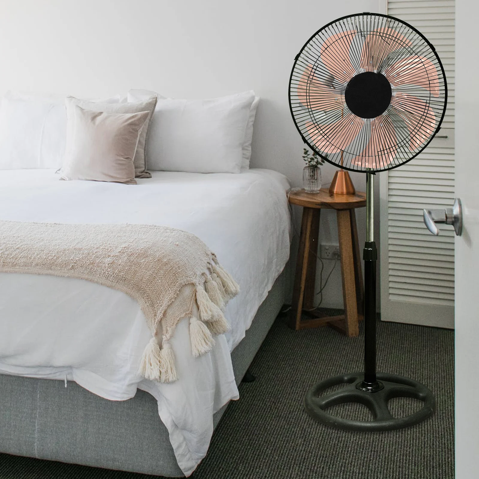 

16 Inch Aluminum Fan Blade Replacement For Table Floor Standing Pedestal Fans Silent Universal Cooling Accessory Spare Part