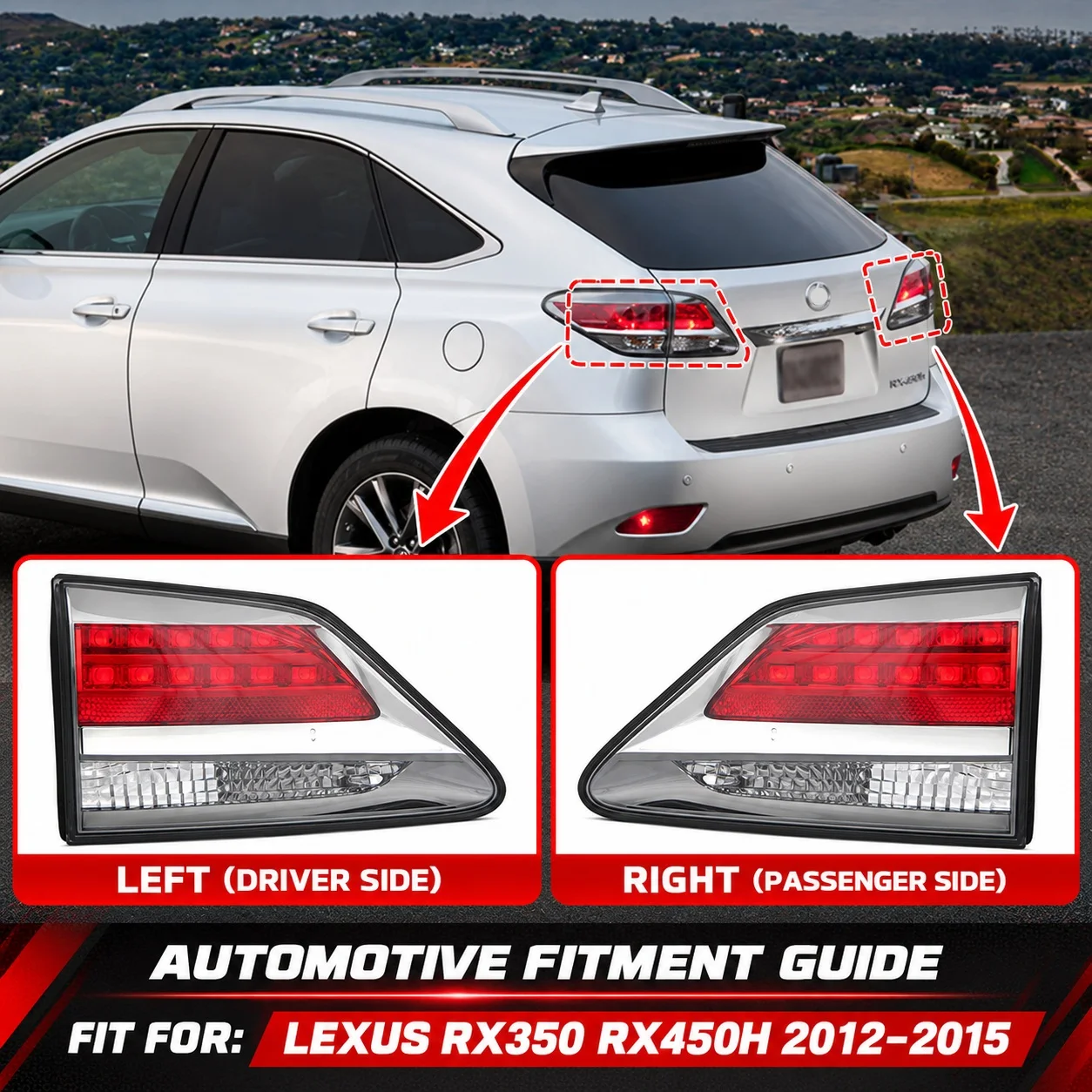 Inner Tail Light For Lexus RX350 RX450H 2012-2015 Rear Trunk Lamp LED Taillight Assembly Left Driver / Right Passenger Side Back