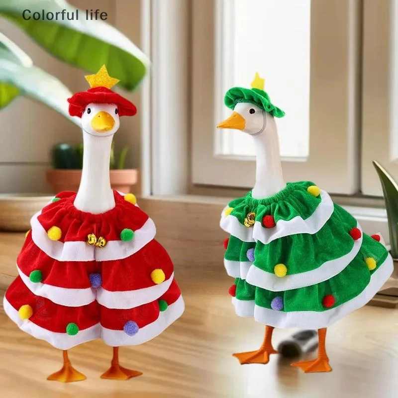 عيد الميلاد أوزة الزي احتفالي عيد الميلاد الشرفة أوزة الملابس مع قبعة عباءة تصميم أوزة الزي لديكور المهرجان #2