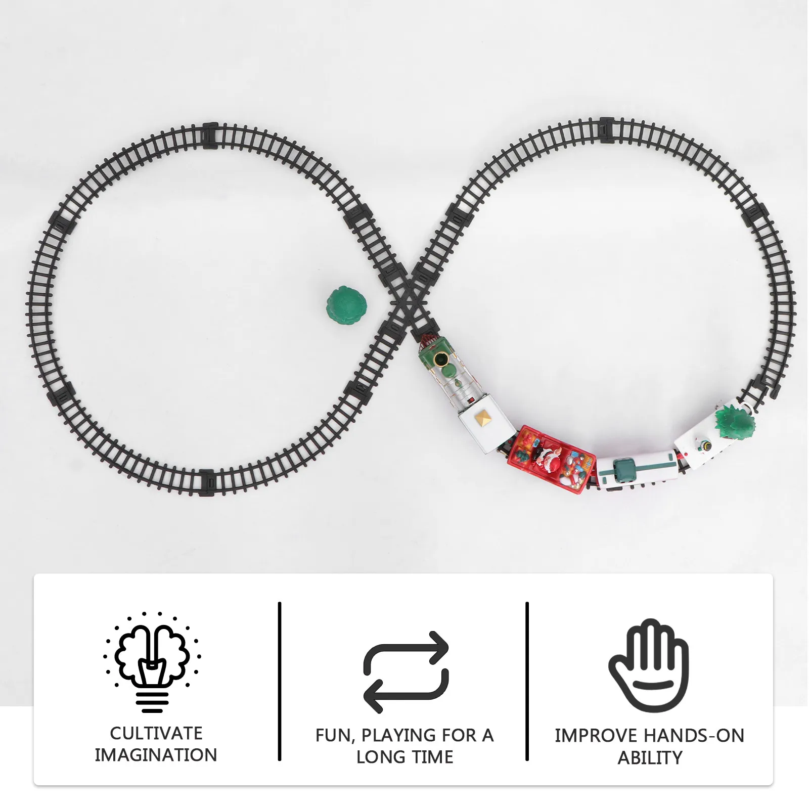 1箱 クリスマス電動鉄道列車 子供用操作式装飾ディスプレイセット リビングルームテーブル棚用 クリスマスギフト