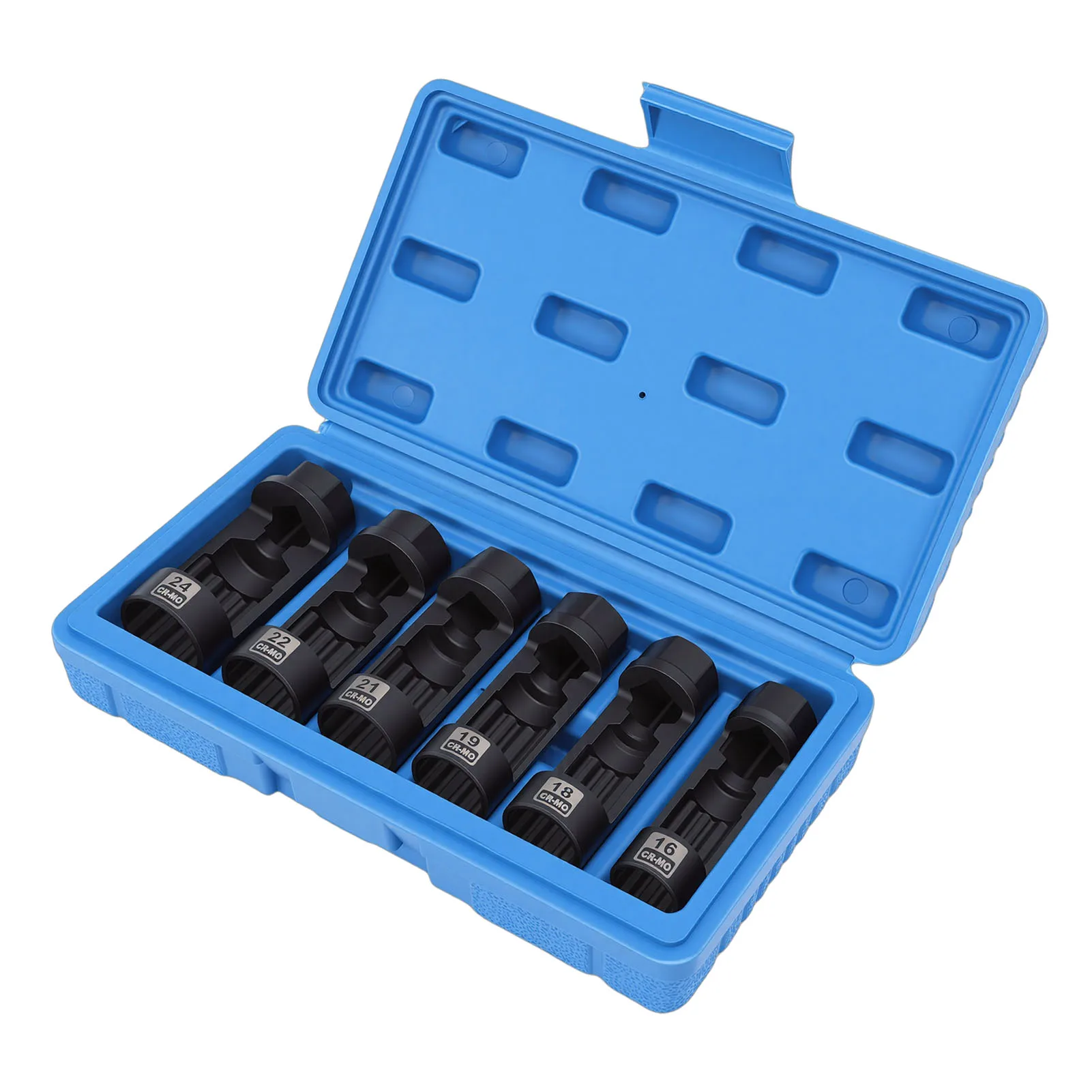 

6pcs/set Suspension Strut Nut Socket Set 16mm 18mm 19mm 21mm 22mm 24mm Shock Absorber Strut Nut Removal Tool Socket Kit