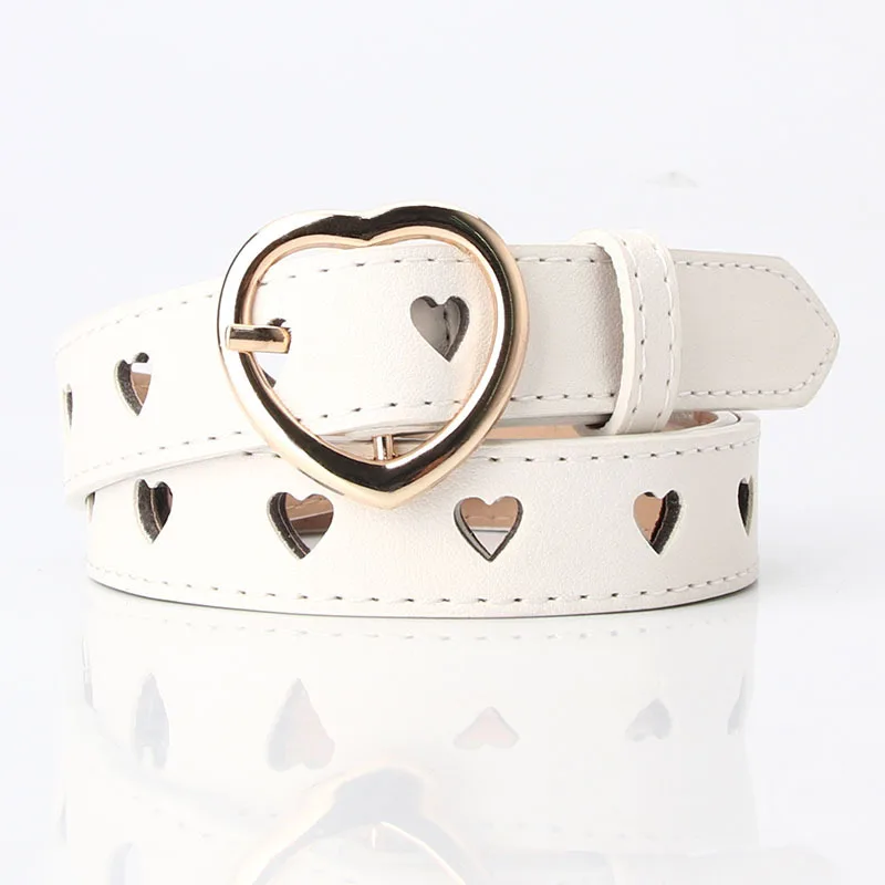 Women's belts Pin buckle belts spring and summer new women's versatile with trouser belts hollow heart shape